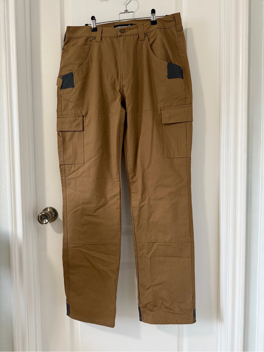 Wolverine Brown Cargo Work Pants with Black Accents